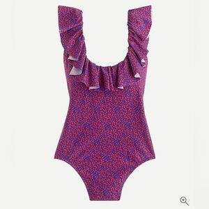 J Crew Ruffle Scoop-Back OnePiece Swimsuit in Liberty Glenjade Floral S/16 (NWT)